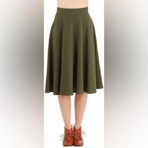 Green Circle Skirt Retro Inspired Rock Steady, Small